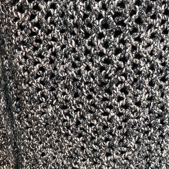 ⭐️ WORTH Open Weave Knit Open front Cardigan Black & White Size: EXTRA LARGE - Picture 4 of 13